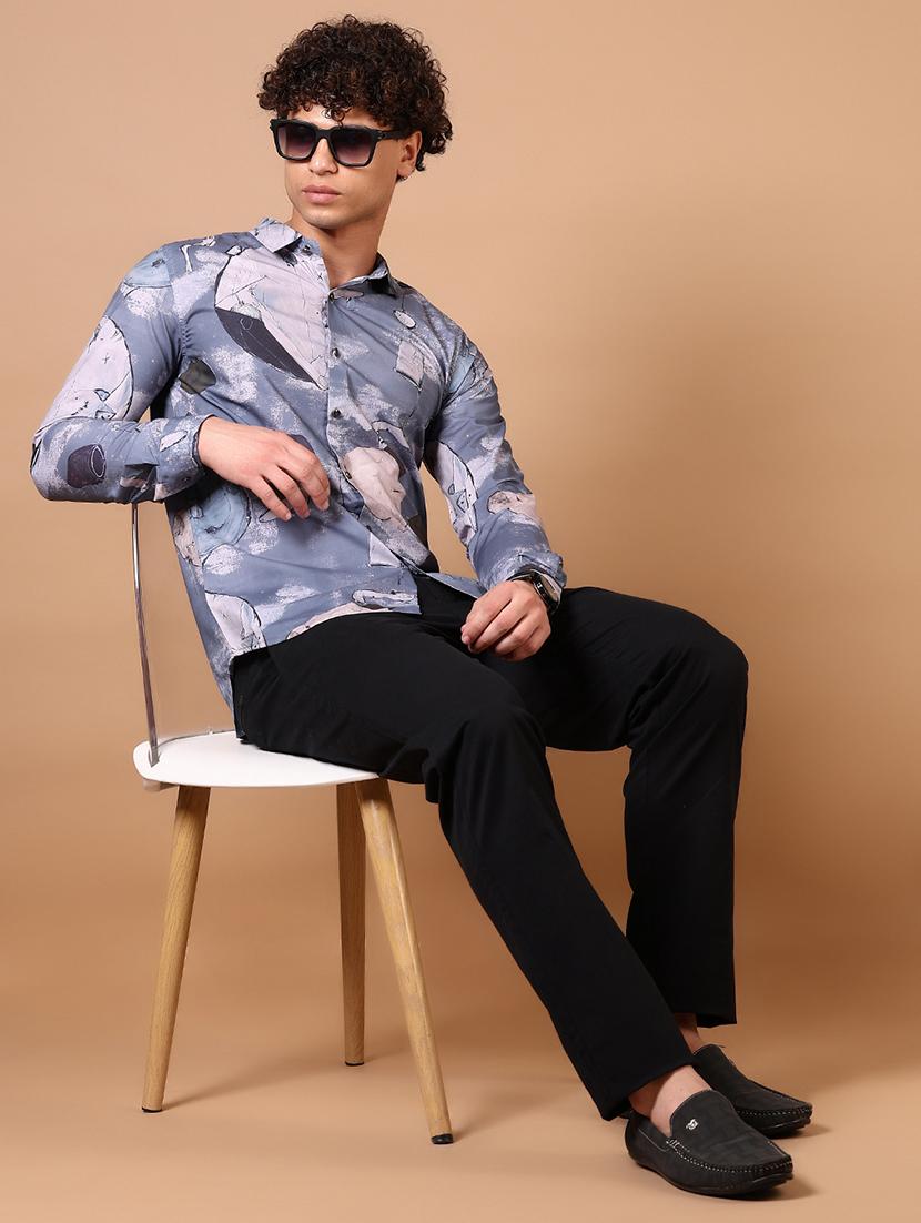 men long sleeves printed casual shirt - 21731351 - Standard Image - 3
