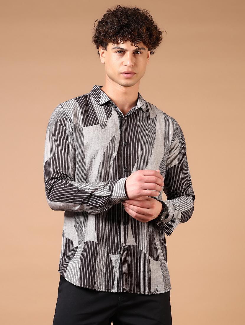 men long sleeves printed casual shirt - 21731353 - Zoom Image - 0