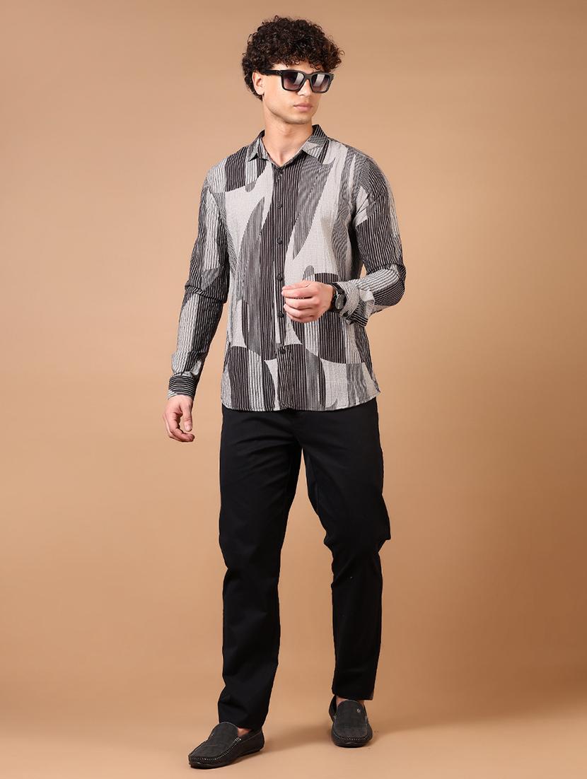 men long sleeves printed casual shirt - 21731353 - Standard Image - 3