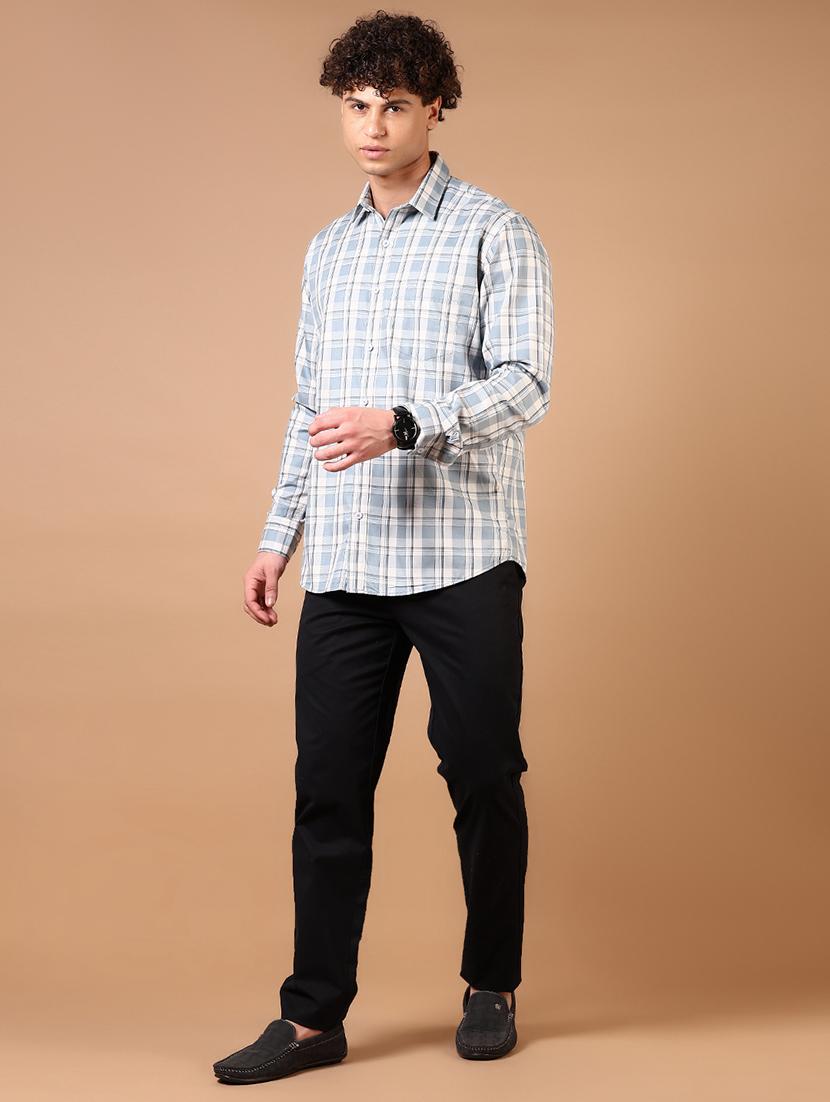 men long sleeves checkered casual shirt - 21731361 - Standard Image - 3