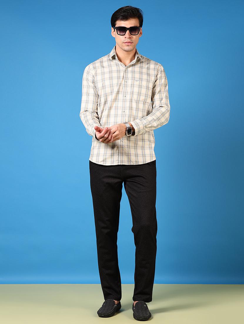 men long sleeves checkered casual shirt - 21731363 - Standard Image - 3