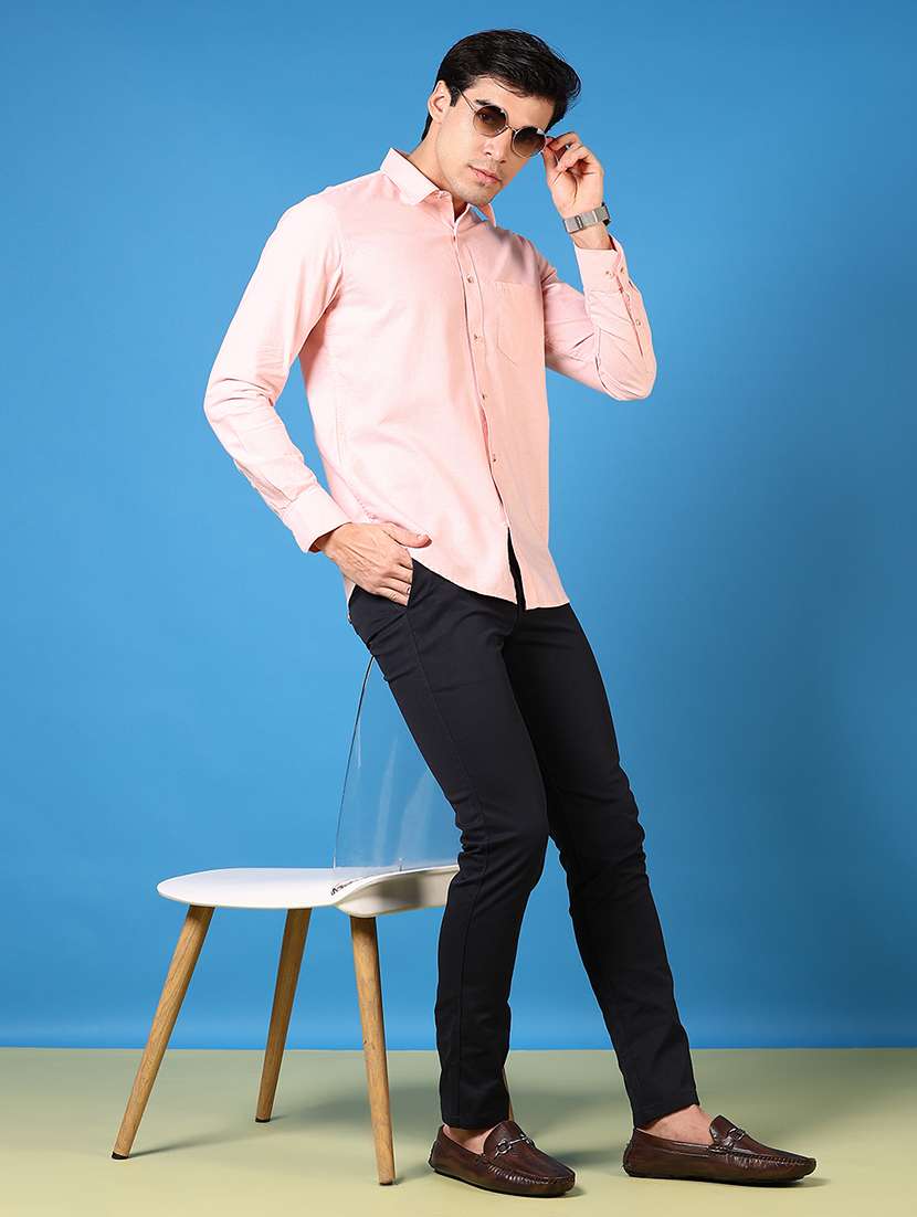 men long sleeves plain casual shirt - 21731372 -  Standard Image - 3
