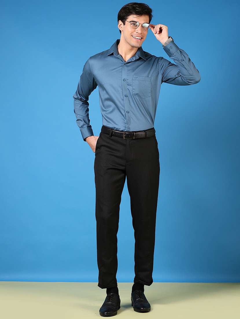 men long sleeves plain formal shirt - 21731385 -  Standard Image - 3