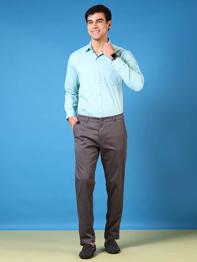 men long sleeves solid casual shirt - 21731399 -  Standard Image - 3