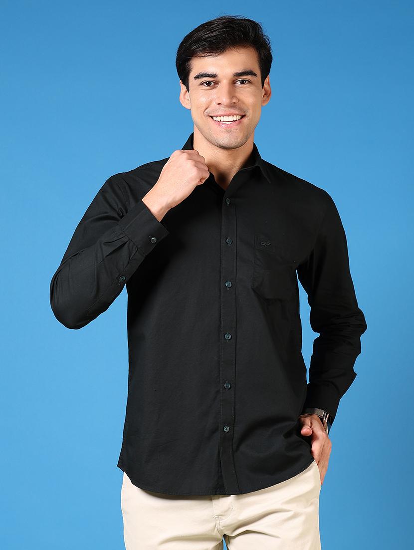 men long sleeves plain casual shirt - 21731417 -  Zoom Image - 0