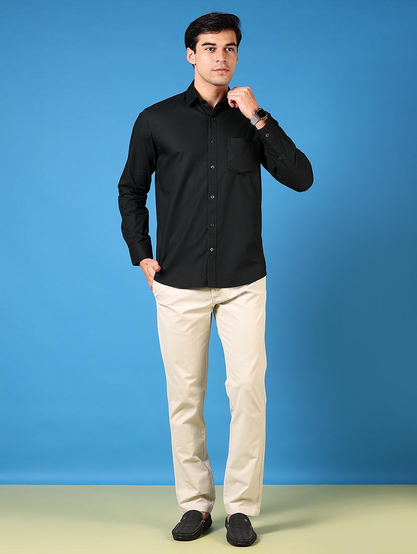 men long sleeves plain casual shirt - 21731417 - Standard Image - 3
