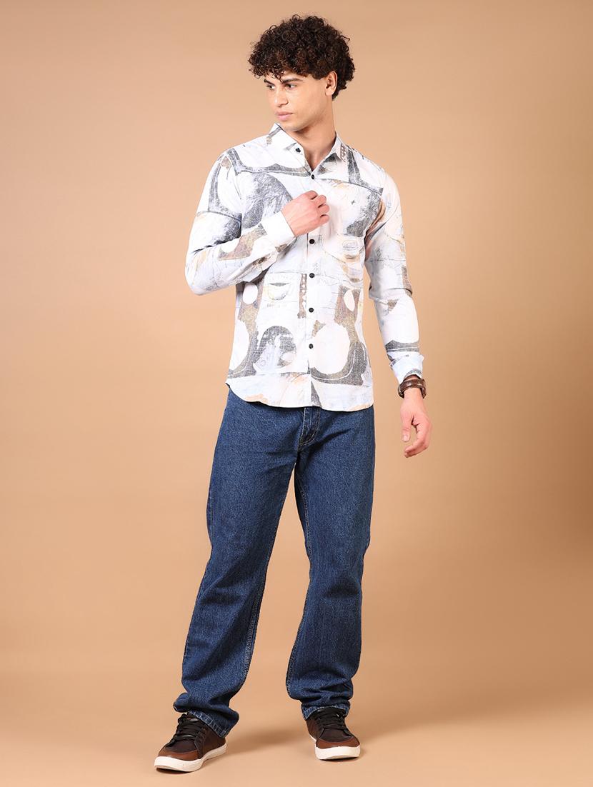 men long sleeves printed casual shirt - 21731431 - Standard Image - 3