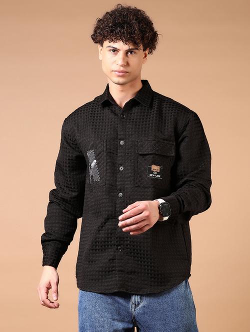men long sleeves plain casual shirt - 21731441 - Standard Image - 0