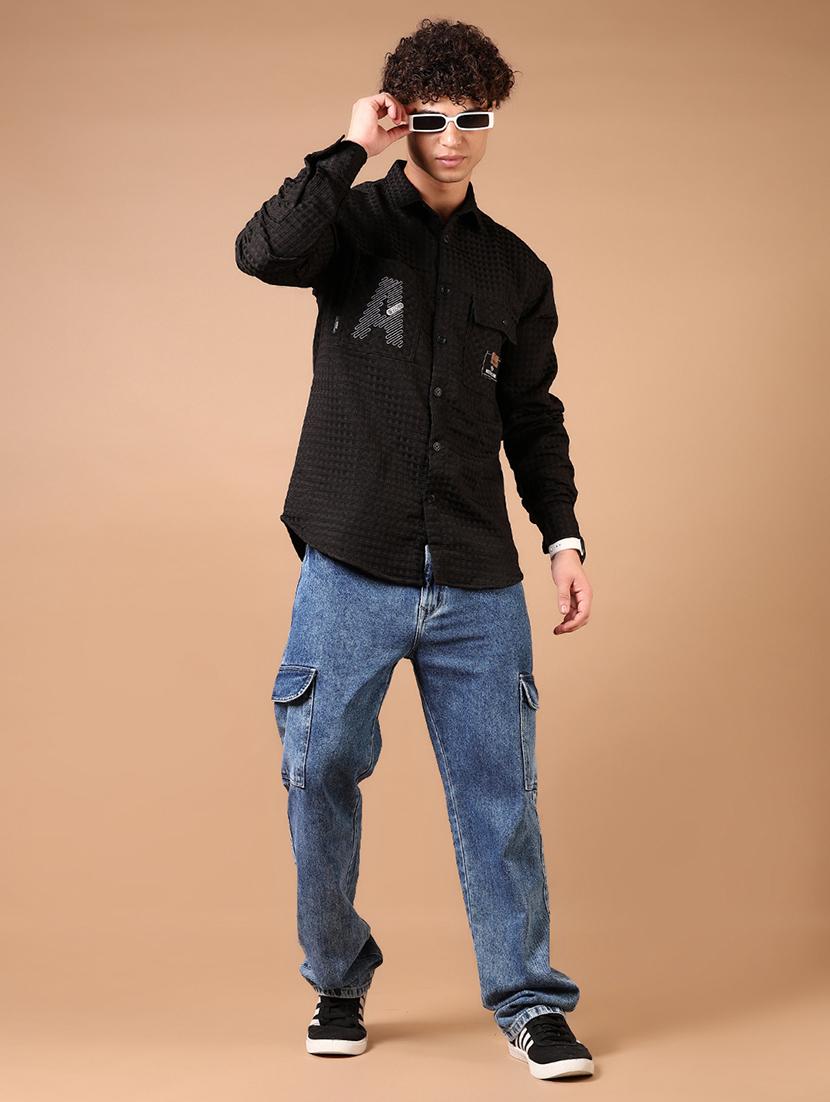 men long sleeves plain casual shirt - 21731441 - Standard Image - 3
