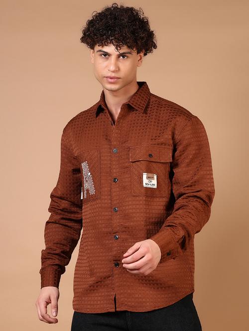 men long sleeves plain casual shirt - 21731442 - Standard Image - 0