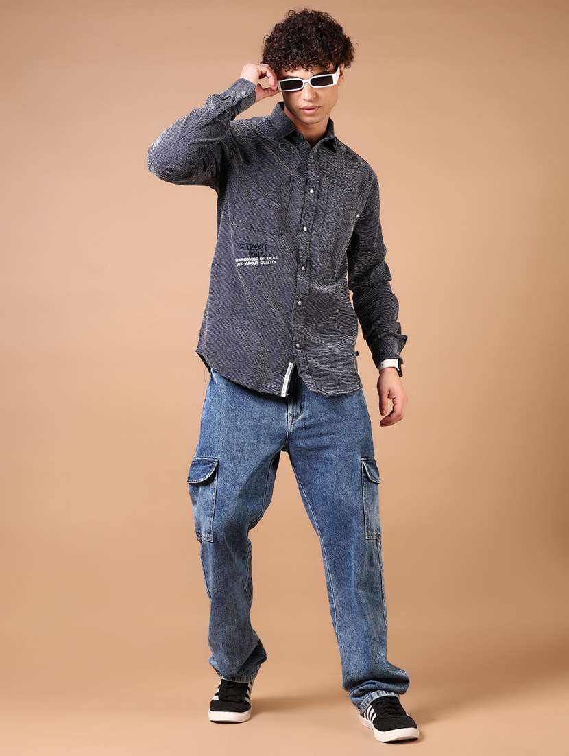 men long sleeves plain casual shirt - 21731448 - Standard Image - 3