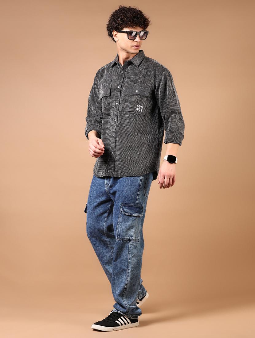 men long sleeves plain casual shirt - 21731449 - Standard Image - 3