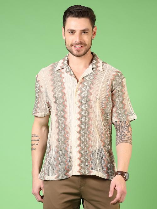 men short sleeves printed casual shirt - 21731453 - Standard Image - 0