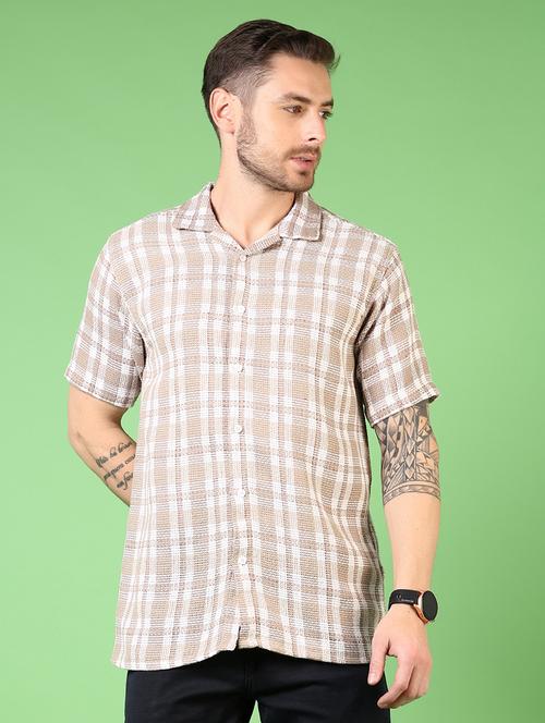 men short sleeves checkered casual shirt - 21731454 -  Standard Image - 0