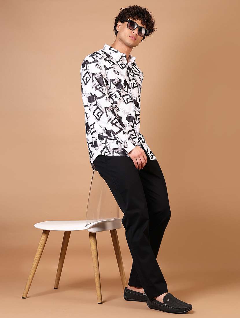 men long sleeves printed casual shirt - 21731462 -  Standard Image - 3