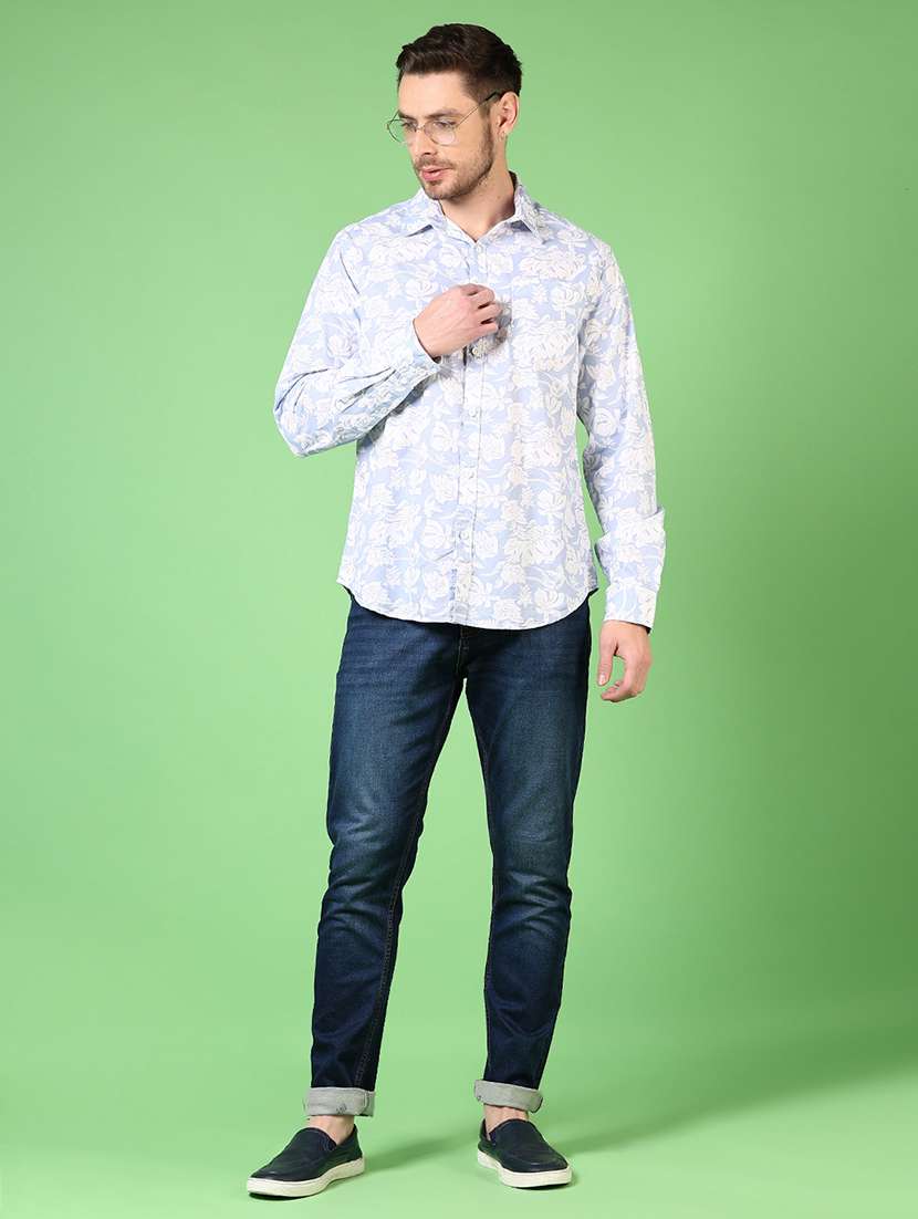 men long sleeves printed casual shirt - 21731466 -  Standard Image - 3