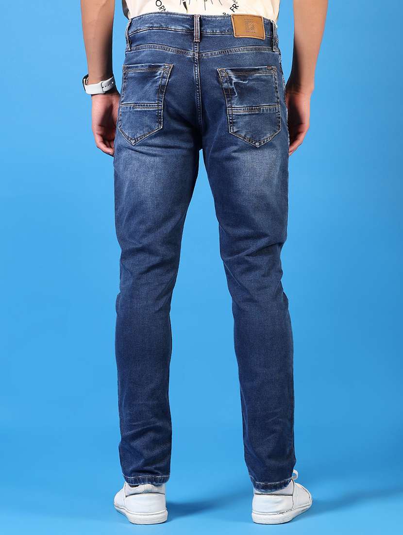 men washed mid rise jeans - 21731489 -  Standard Image - 3