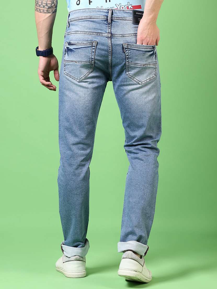 men washed mid rise jeans - 21731494 -  Standard Image - 3