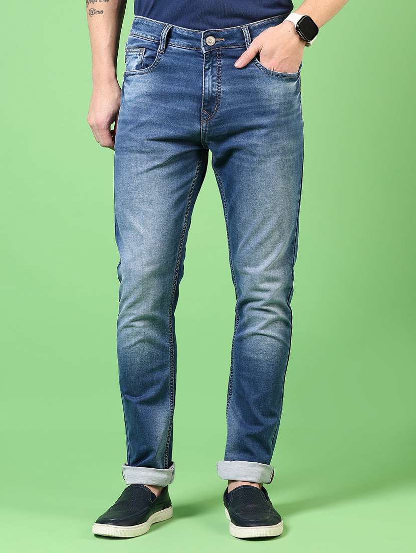 men washed mid rise jeans - 21731497 -  Zoom Image - 0