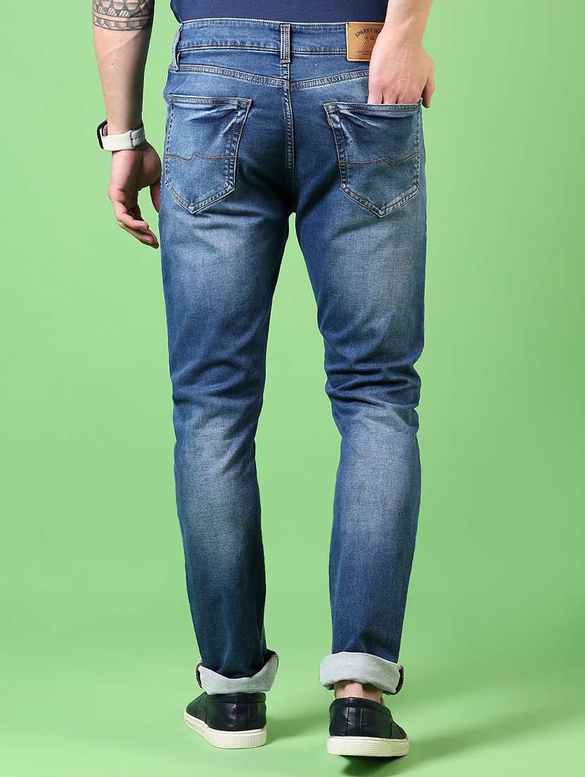 men washed mid rise jeans - 21731497 - Standard Image - 3