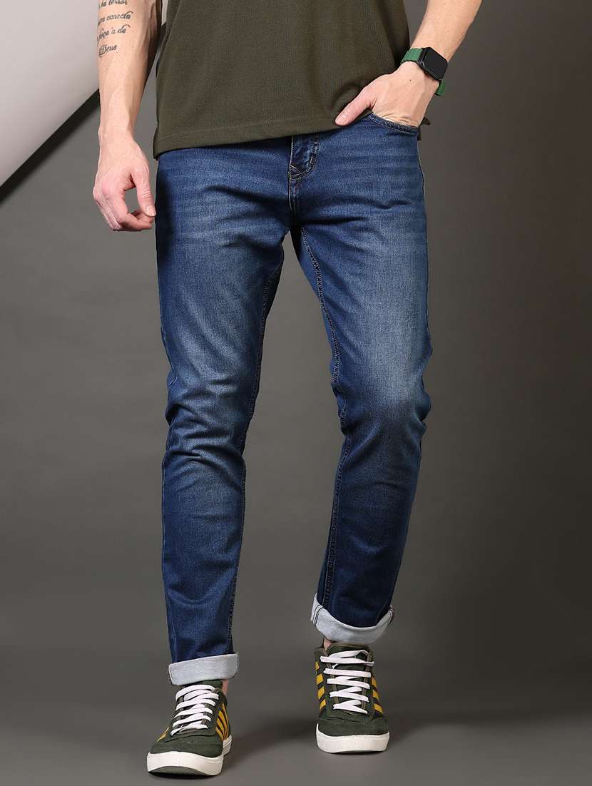 men washed mid rise jeans - 21731511 -  Zoom Image - 0