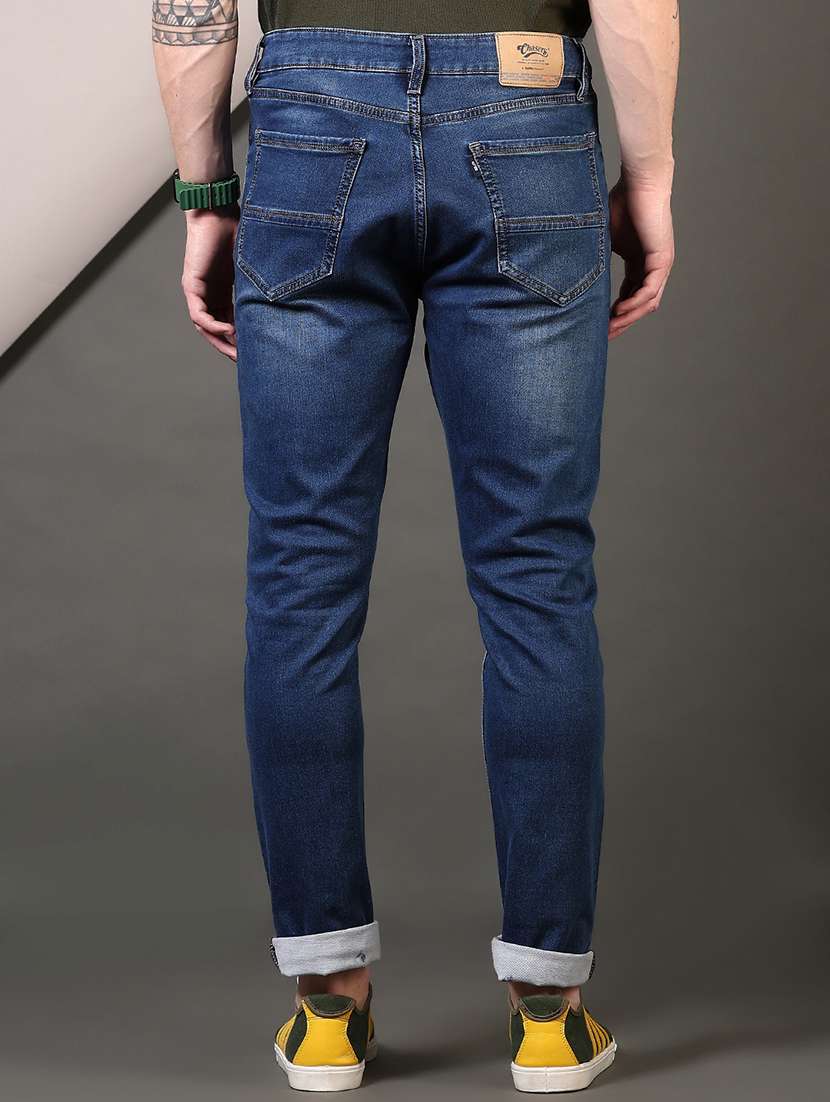 men washed mid rise jeans - 21731511 - Standard Image - 3