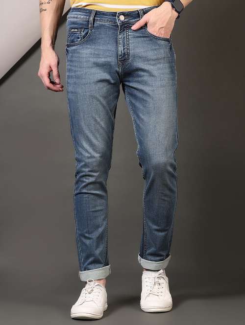 men washed mid rise jeans - 21731516 -  Standard Image - 0