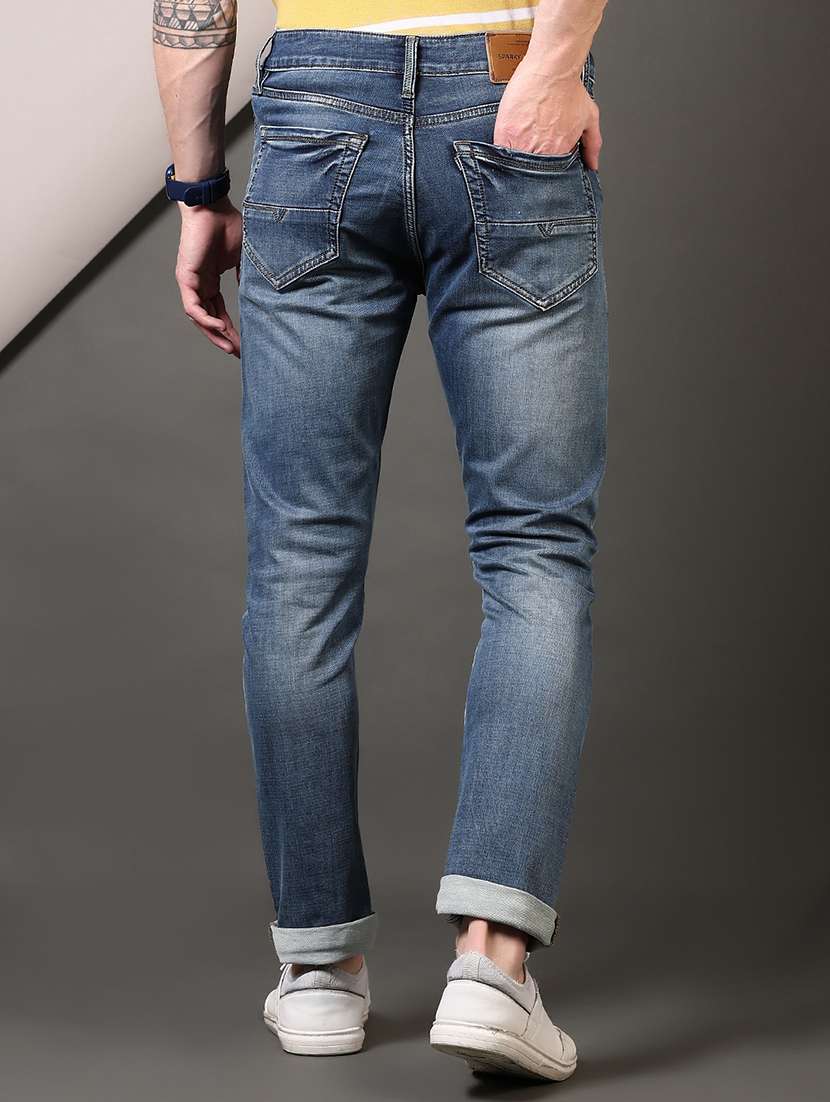 men washed mid rise jeans - 21731516 -  Standard Image - 3