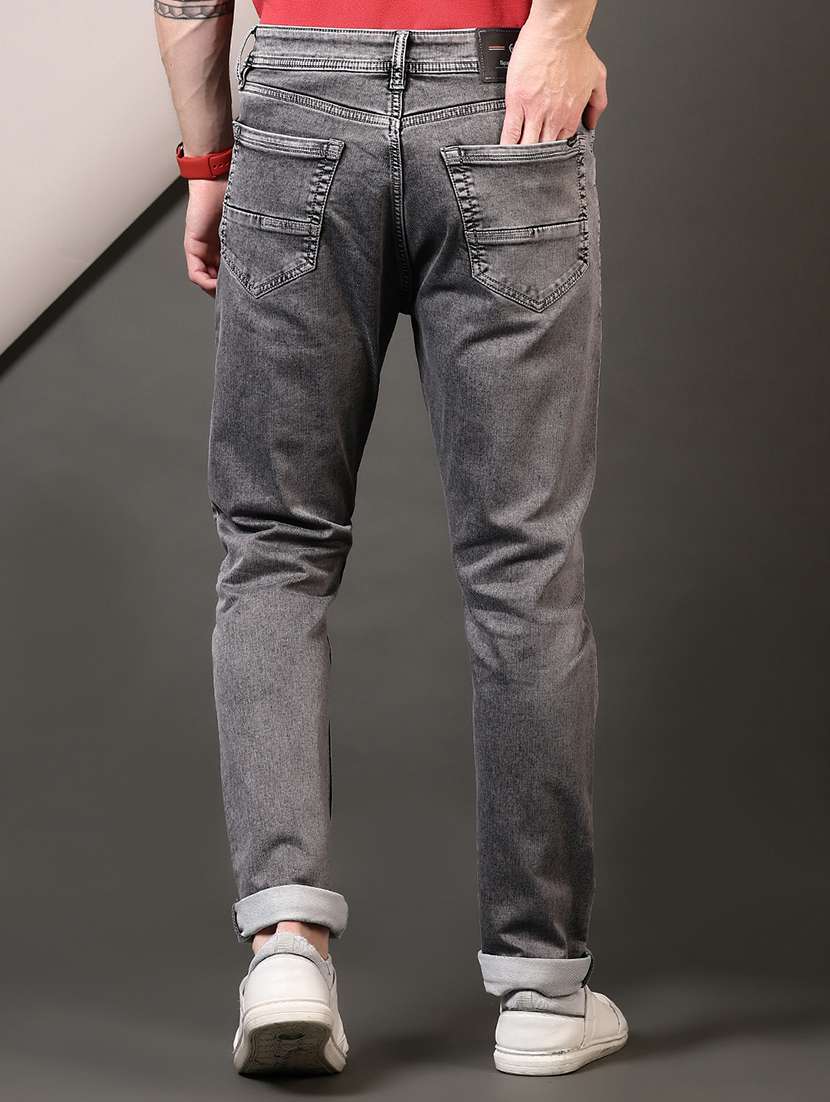 men plain mid rise jeans - 21731523 -  Standard Image - 3