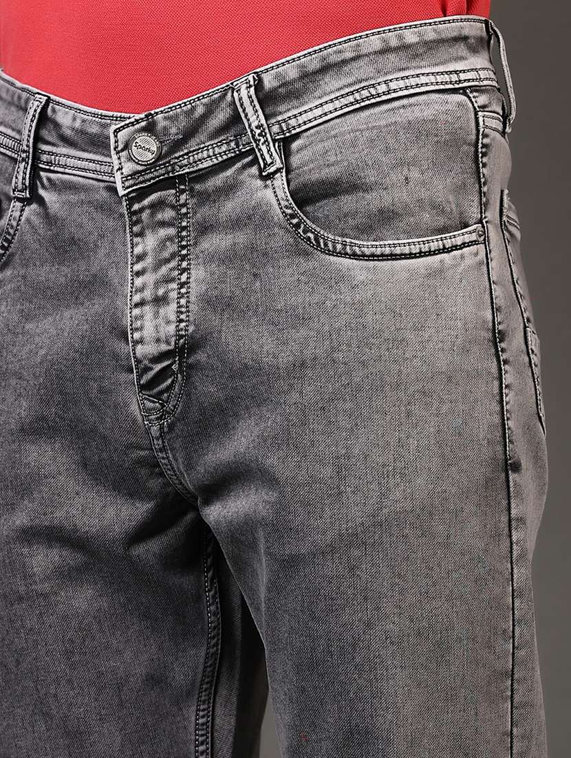 men plain mid rise jeans - 21731523 -  Standard Image - 5