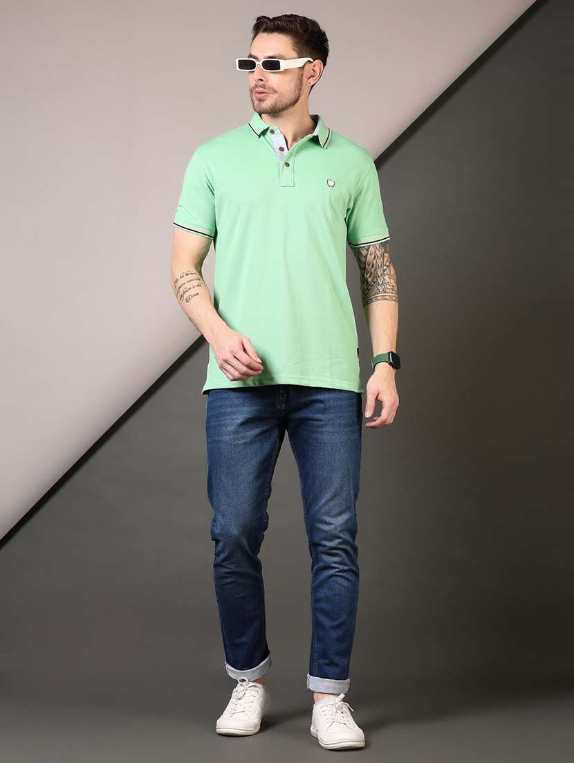 men solid short sleeve polo t-shirt - 21731532 -  Standard Image - 3