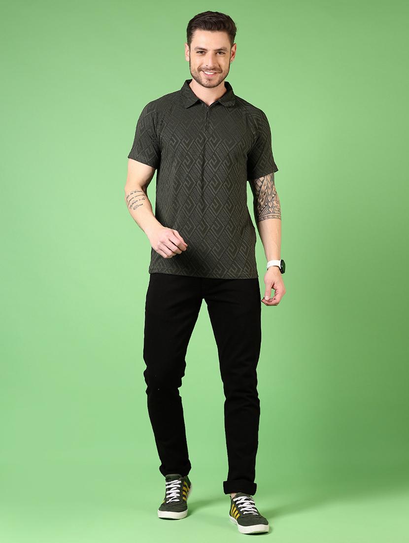 men self design short sleeve polo t-shirt - 21731540 - Standard Image - 3