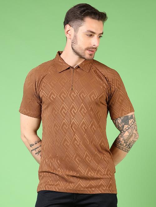 men self design short sleeve polo t-shirt - 21731543 - Standard Image - 0