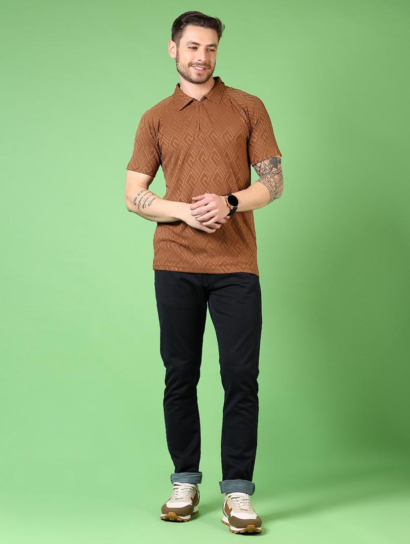 men self design short sleeve polo t-shirt - 21731543 - Standard Image - 3