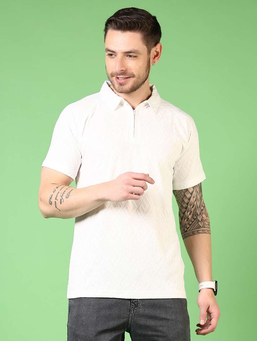 men self design short sleeve polo t-shirt - 21731544 - Zoom Image - 0