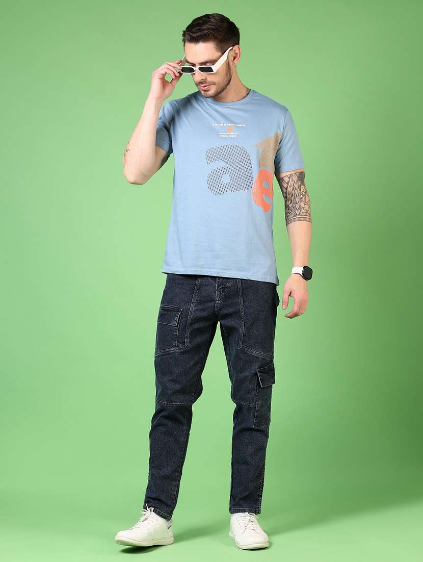 men round neck front print t-shirt - 21731552 - Standard Image - 3