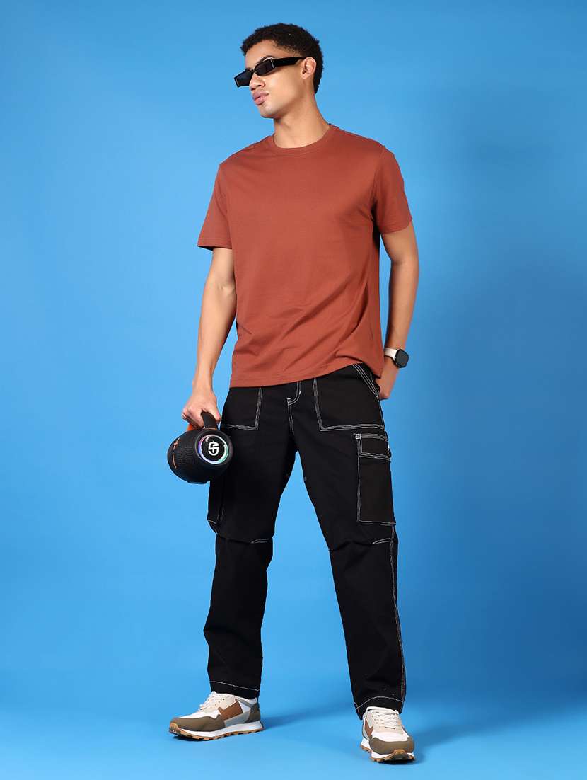 men short sleeves plain t-shirt - 21731555 - Standard Image - 3