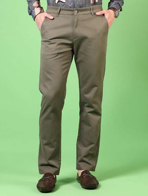 men solid flat front casual trouser - 21731613 -  Standard Image - 0