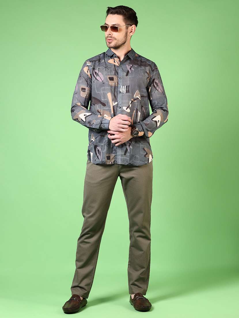 men solid flat front casual trouser - 21731613 -  Standard Image - 3