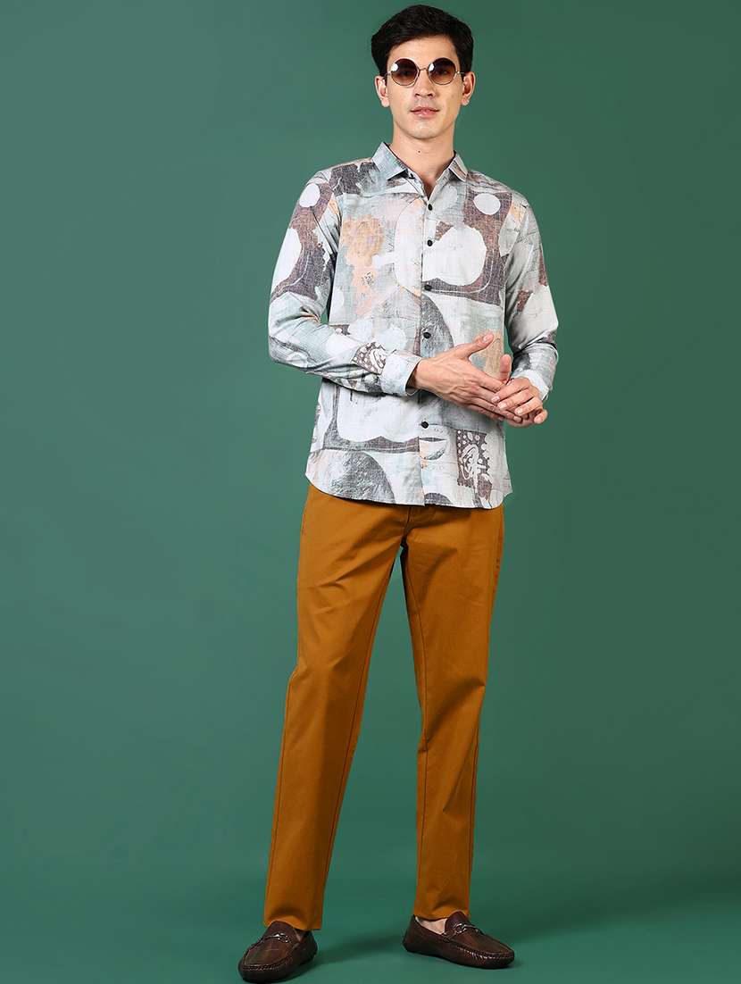 men solid flat front casual trouser - 21731614 -  Standard Image - 3