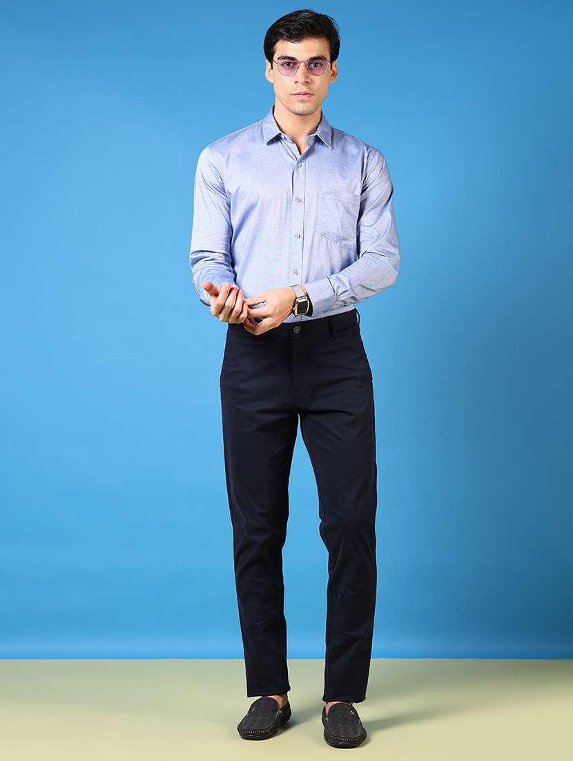 men mid rise solid chinos - 21731615 -  Standard Image - 3