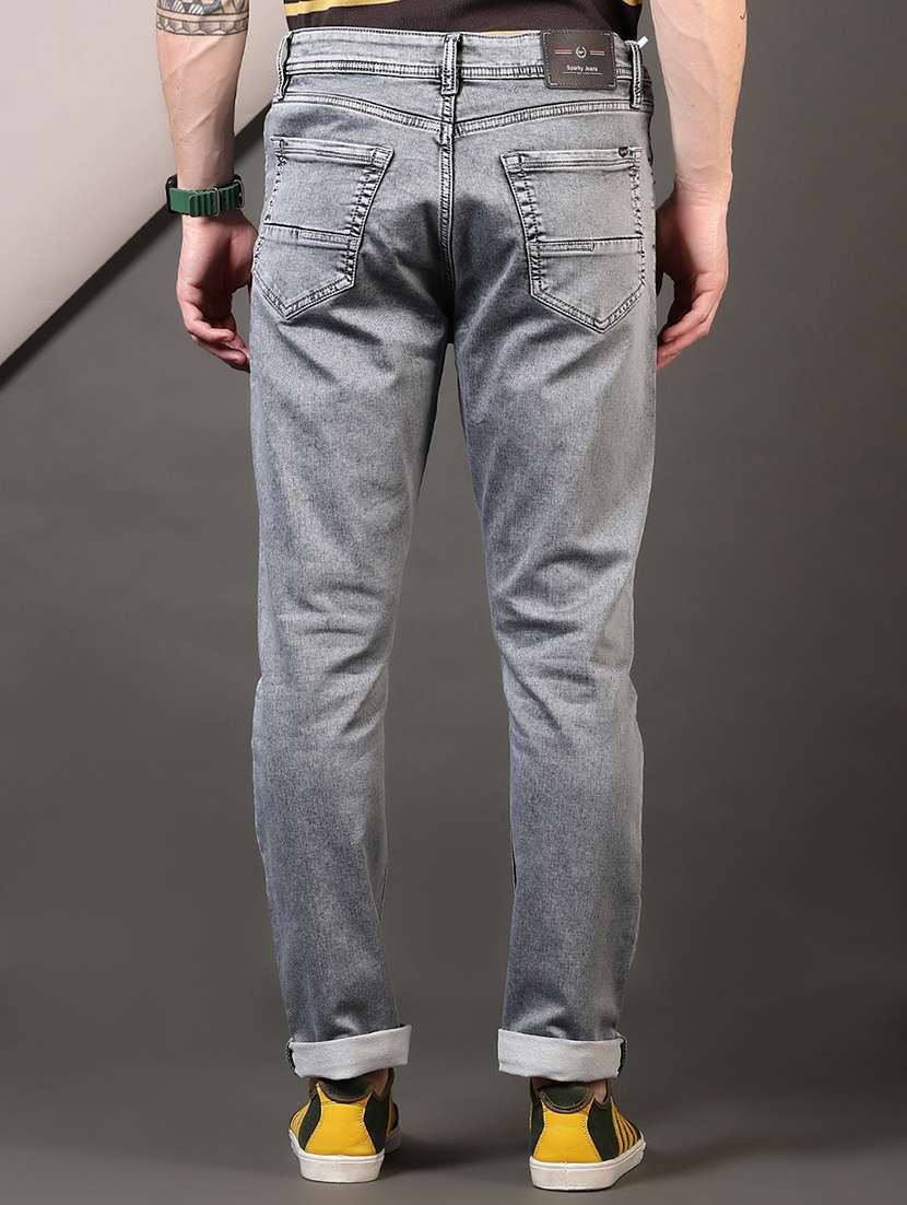 men washed mid rise jeans - 21731629 -  Standard Image - 3
