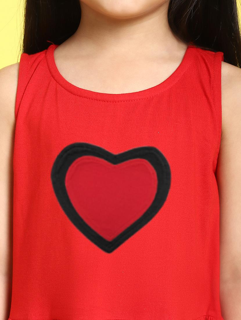 girls red heart detailed sleeveless a-line dress - 21731661 - Standard Image - 5