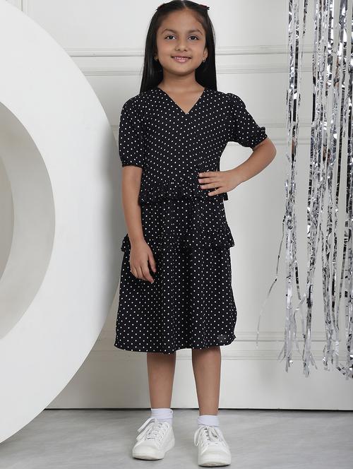 girls polka doted puff sleeves tiered dress - 21731665 -  Standard Image - 0
