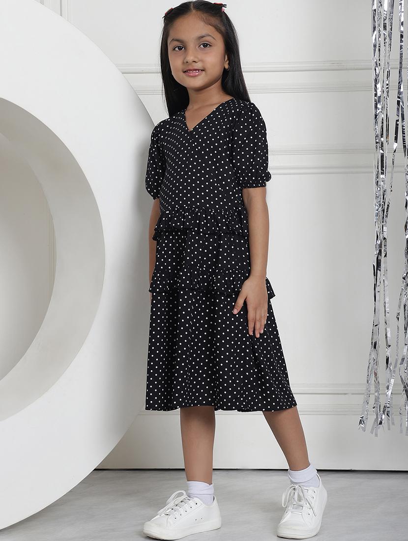 girls polka doted puff sleeves tiered dress - 21731665 - Standard Image - 3