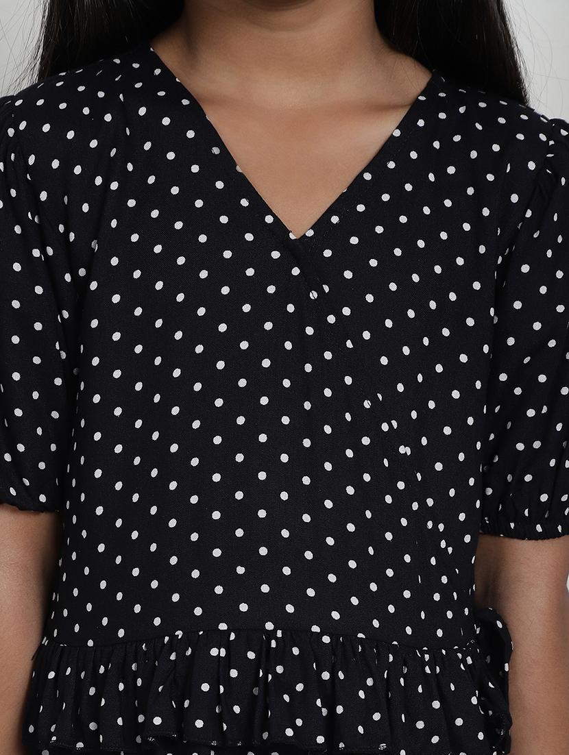 girls polka doted puff sleeves tiered dress - 21731665 - Standard Image - 5