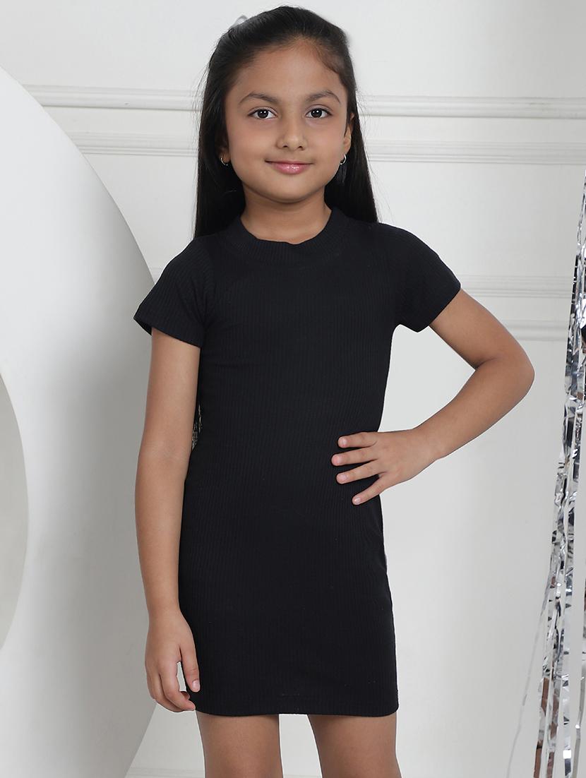girls solid short sleeevs bodycon dress - 21731669 - Zoom Image - 0