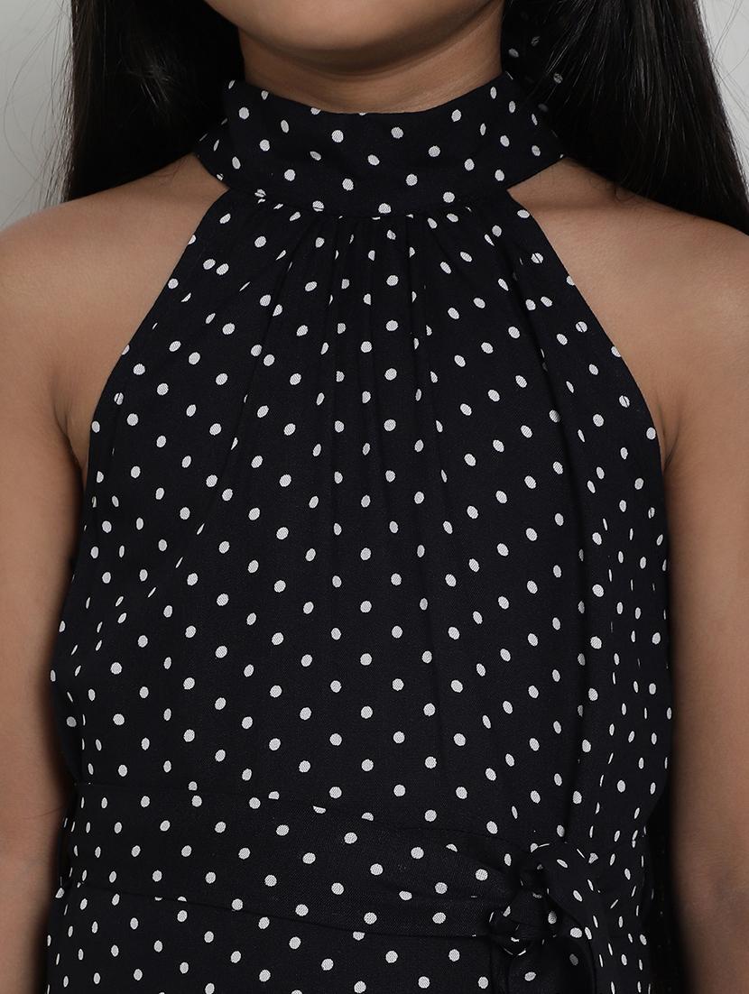 girls polka doted halter neck fit & flare dress - 21731676 - Standard Image - 5