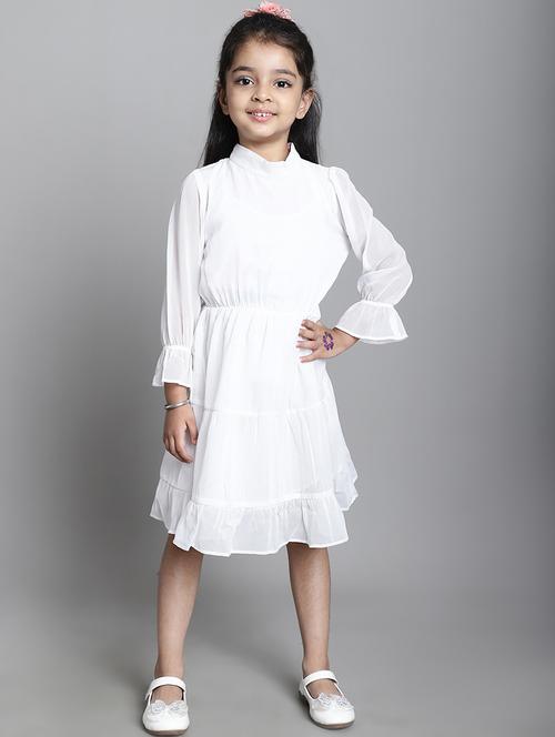girls solid long sleeve a-line dress - 21731703 -  Standard Image - 0