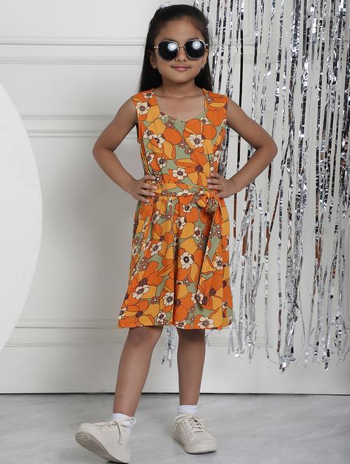 girls floral sleeveless regular fit a-line dress - 21731740 - Standard Image - 0